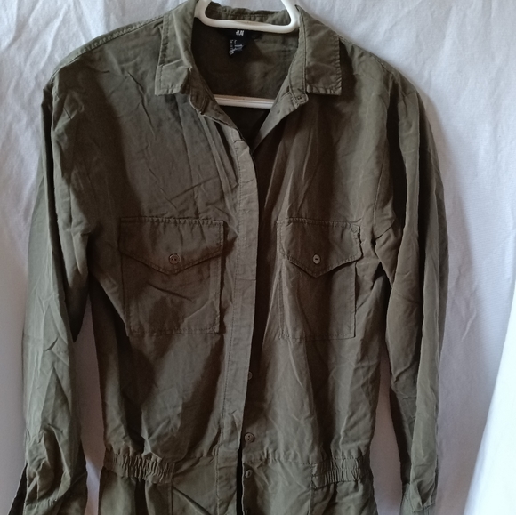H&M Pants & Jumpsuits Hm Olive Green Utility Jumpsuit Poshmark